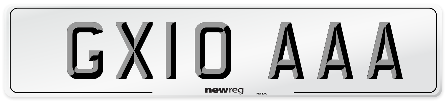 GX10 AAA Number Plate from New Reg